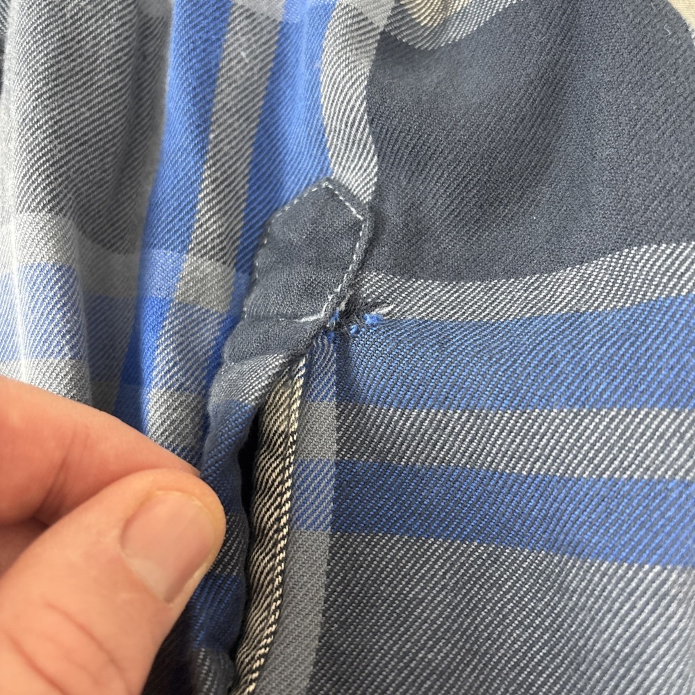 The North Face Men's‎ Flannel Shirt Medium Blue Plaid Long Sleeve Button Up - Picture 6 of 15